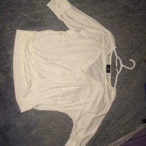 White half sleeve shirt with cutout lace back